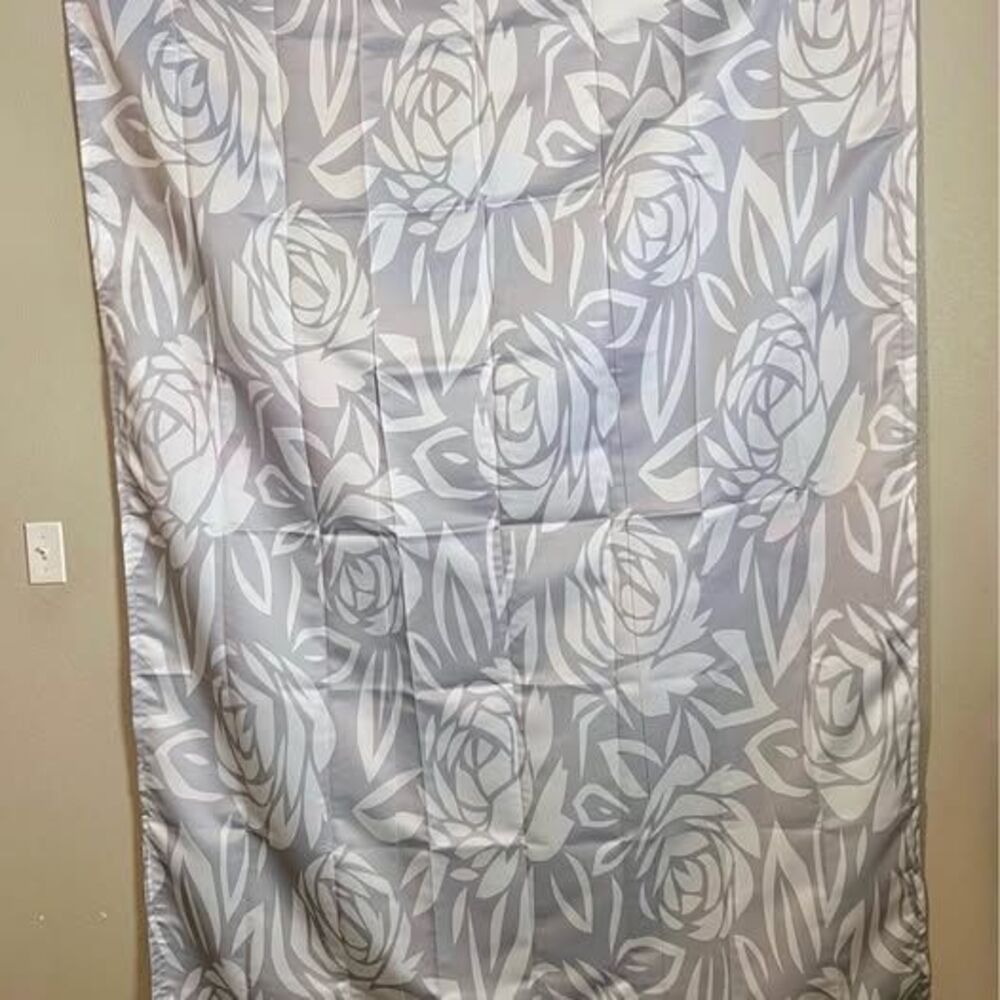 Silver Rose Wall Tapestry 60x90 Gray Floral Gothic Dark Academia Room Decor New